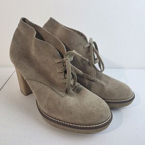 JCREW Suede Platform Lace Up Chukka Heeled Boots Sz 8 Made in Italy McAlister